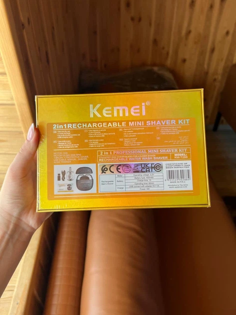Електробритва Kemei KM-T288 акумуляторна з USB-зарядкою, IPX7, для сухого та вологого гоління - изображение 6