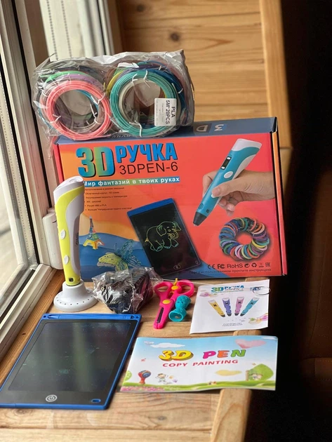 Набір для творчості 3D ручка 3D Pen-6 з LCD-дисплеєм, планшетом для копіювання, 20 кольорами PLA-пластику та аксесуарами - Фото 2 Набір для творчості 3D ручка 3D Pen-6 з LCD-дисплеєм, планшетом для копіювання, 20 кольорами PLA-пластику та аксесуарами - изображение 2