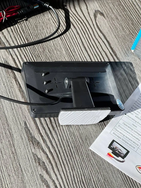 Автомобільний TFT монітор 4,3″ для камери заднього вигляду, 2 AV-входи, 12 В, складна підставка - зображення 6