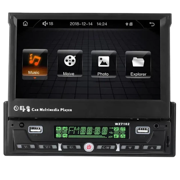 Автомагнітола 1DIN SWM 7102 з висувним 7" сенсорним екраном, Bluetooth, GPS, USB, MP5 - изображение 2
