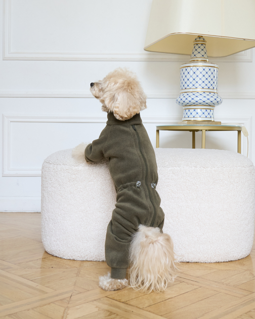 Комбинезон для собаки хаки из флиса Feel with Fill, размер XL - Фото 4 Комбинезон для собаки хаки из флиса Feel with Fill, размер XL - изображение 4