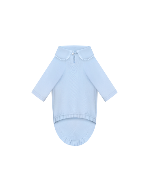 Кофточка для собаки голубая с помпонами Feel with Fill, размер XL - Фото 4 Кофточка для собаки голубая с помпонами Feel with Fill, размер XL - изображение 4