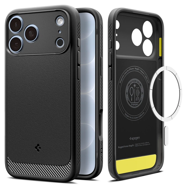 Чехол Spigen Rugged Armor MagFit для iPhone 17 Pro/18 Pro Matte Black (ACS12147) - Фото 1 Чехол Spigen Rugged Armor MagFit для iPhone 17 Pro/18 Pro Matte Black (ACS12147) - изображение 1