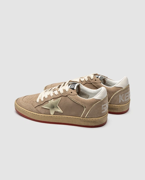 Женские кроссовки повседневные Golden Goose Suede Ball Star Sneakers Beige Suede 38 (24,0 см) Коричневый - изображение 4