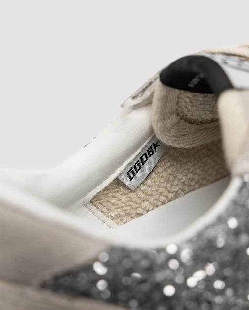 Жіночі кросівки повсякденні Golden Goose Ball Star In Silver Glitter With Ice-Gray Suede Inserts 37 (23,5 см) Сірий - зображення 9