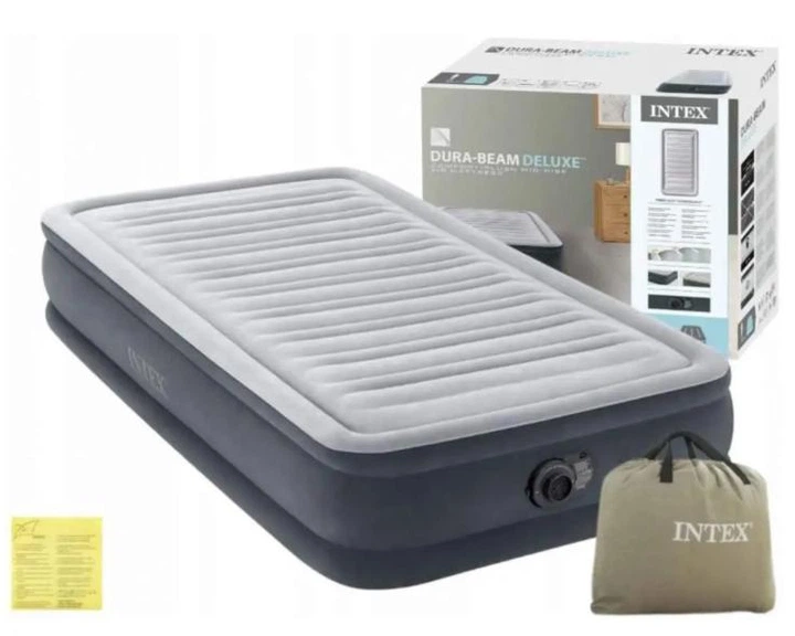 Надувне ліжко Intex 191×99×33 см Навантаження до 136 кг односпальний вбудований Насос 220 В - зображення 6