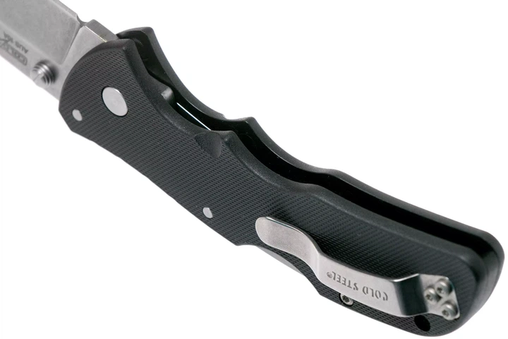 Ніж складаний Cold Steel Mini Recon 1 Tanto Point, замок Tri-Ad Lock, лезо Plain Stonewashed AUS-10A, руківя Black GRN, Тайвань, CS-27BAT - Фото 6 Ніж складаний Cold Steel Mini Recon 1 Tanto Point, замок Tri-Ad Lock, лезо Plain Stonewashed AUS-10A, руківя Black GRN, Тайвань, CS-27BAT - изображение 6