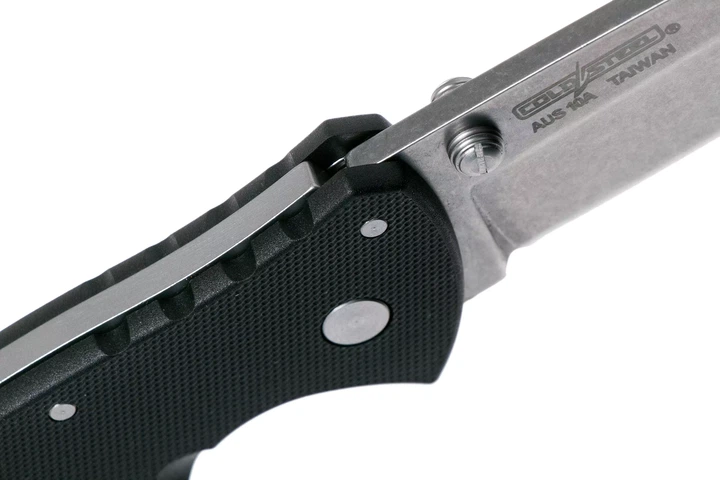 Ніж складаний Cold Steel Mini Recon 1 Tanto Point, замок Tri-Ad Lock, лезо Plain Stonewashed AUS-10A, руківя Black GRN, Тайвань, CS-27BAT - Фото 7 Ніж складаний Cold Steel Mini Recon 1 Tanto Point, замок Tri-Ad Lock, лезо Plain Stonewashed AUS-10A, руківя Black GRN, Тайвань, CS-27BAT - изображение 7