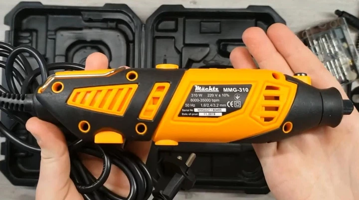 Гравер Mächtz MMG-310 мощность 310 Вт 8000–35000 об/мин Гибкий вал набор из 120 насадок - изображение 5