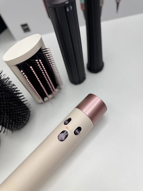 Мультистайлер Airwrap i.d. HS08 Straight & Wavy Ceramic Pink/Rose Gold Sakura Бежевий (P-315) - зображення 8