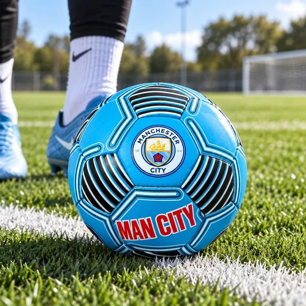 Мяч футбольный Manchester City размер 5, полиуретан, ручной шов, 32 панели IV-087FTCITY - изображение 3
