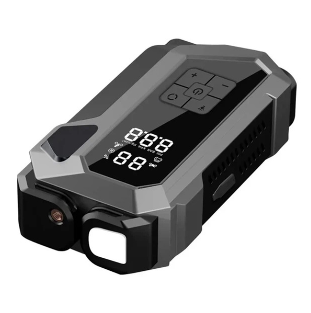 Пусковое устройство JUMP STARTER 18B 4в1 2000 А автомобильный бустер 16000 мА·ч для запуска двигателя 12 В с компрессором Power Bank LED фонариком цифровым дисплеем и пусковыми кабелями - изображение 10