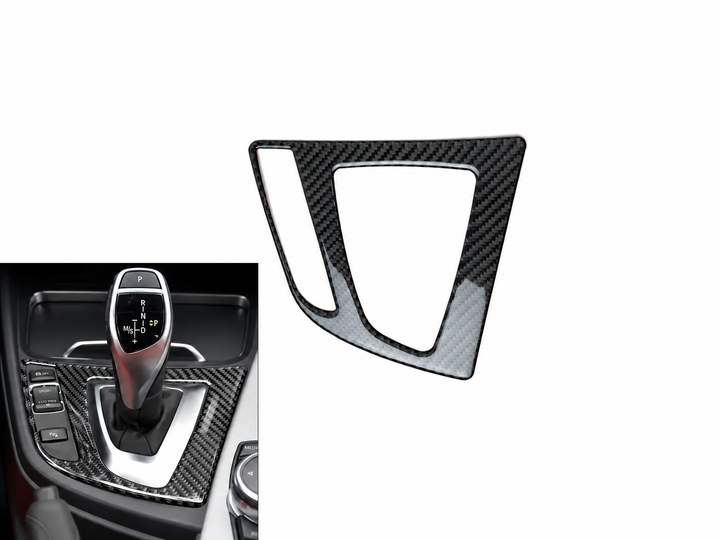 Карбонова накладка на центральну консоль навколо ручки АКПП BMW F30 F32 F34 F36 2012-2019 ABS - Фото 1 Карбонова накладка на центральну консоль навколо ручки АКПП BMW F30 F32 F34 F36 2012-2019 ABS - зображення 1