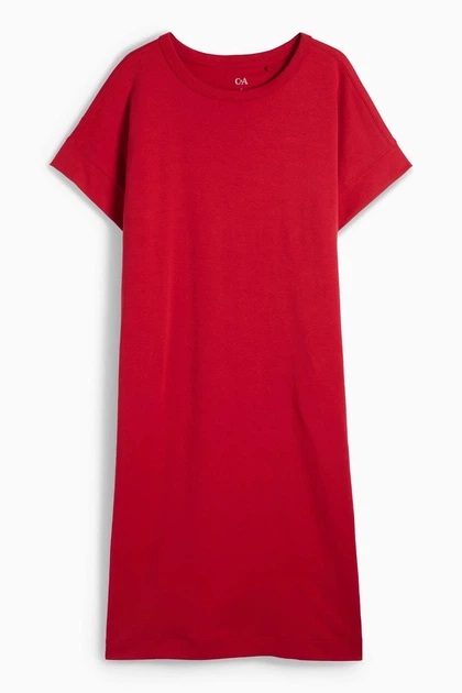 Платье-футболка из хлопка C&A 2235918c67 XXL красное (100015222) - Фото 4 Платье-футболка из хлопка C&A 2235918c67 XXL красное (100015222) - изображение 4