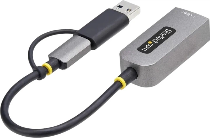Karta sieciowa Startech USB-C to Ethernet Adapter with USB-A Dongle (C21GA-USB-ETHERNET) - Zdjęcie 3 Karta sieciowa Startech USB-C to Ethernet Adapter with USB-A Dongle (C21GA-USB-ETHERNET) - obraz 3