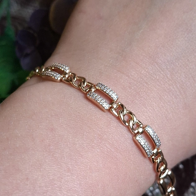 Браслет Xuping Jewelry 5-7мм довжина 17-19см медичне золото позолота 18К 2416 - Фото 4 Браслет Xuping Jewelry 5-7мм довжина 17-19см медичне золото позолота 18К 2416 - зображення 4