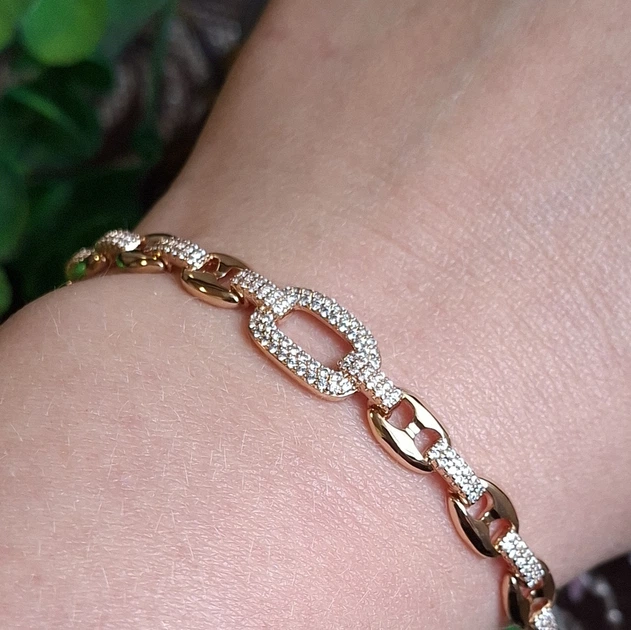 Браслет Xuping Jewelry 6-9мм длина 17-19см медицинское золото позолота 18К 2417 - Фото 2 Браслет Xuping Jewelry 6-9мм длина 17-19см медицинское золото позолота 18К 2417 - изображение 2