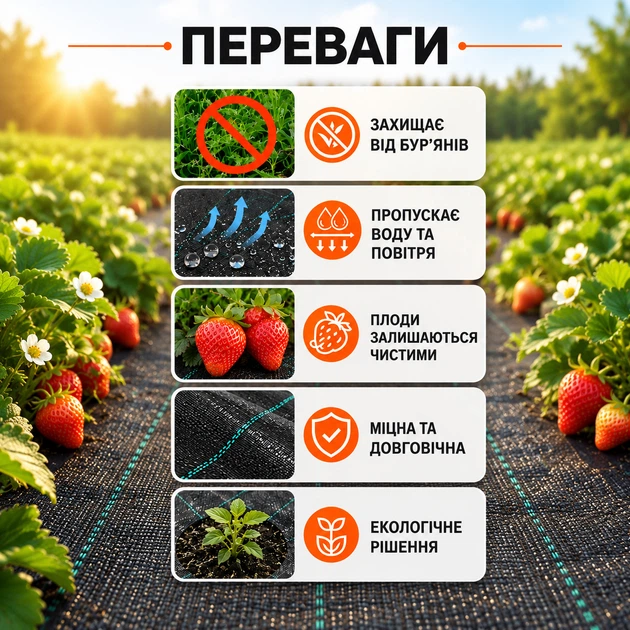 Агротканина Bradas 70 г/м² 0.4х100м чорна що мульчує 5768 - Фото 3 Агротканина Bradas 70 г/м² 0.4х100м чорна що мульчує 5768 - изображение 3