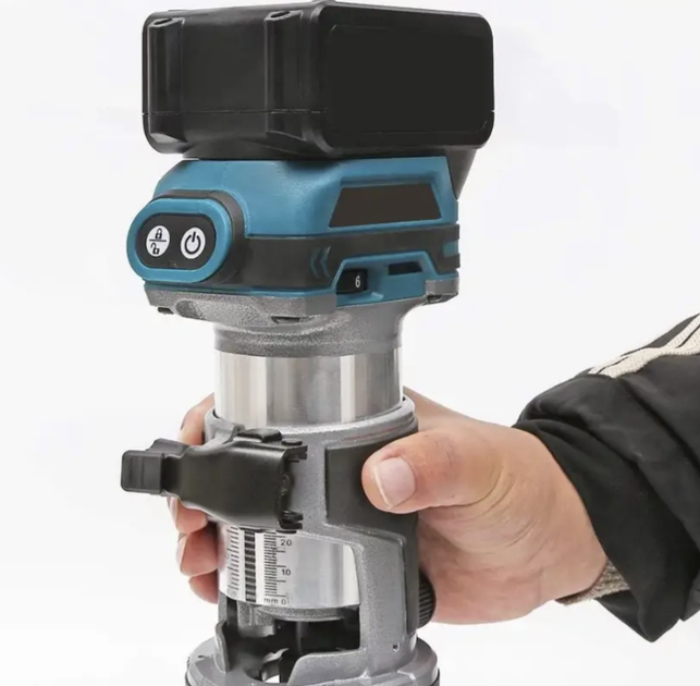 Акумуляторний фрезер BOXER BX-216 18 В 30000 об/хв 3,0 А·год з регулюванням глибини для дерева фанери МДФ ДСП пазів крайок фасок - зображення 6