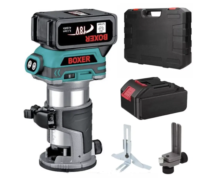 Акумуляторний фрезер BOXER BX-216 18 В 30000 об/хв 3,0 А·год з регулюванням глибини для дерева фанери МДФ ДСП пазів крайок фасок - зображення 7