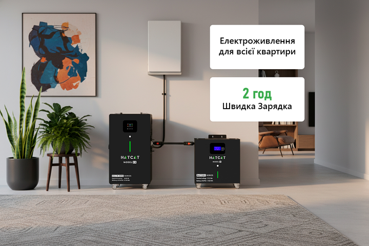 Комплект PRO 10.24 кВт⋅г / Зарядная станция HATCAT «Все в одном» 4200 Вт 5.12 кВт⋅г + Дополнительная батарея HATCAT 5.12 кВт⋅г LiFePO4 - изображение 2
