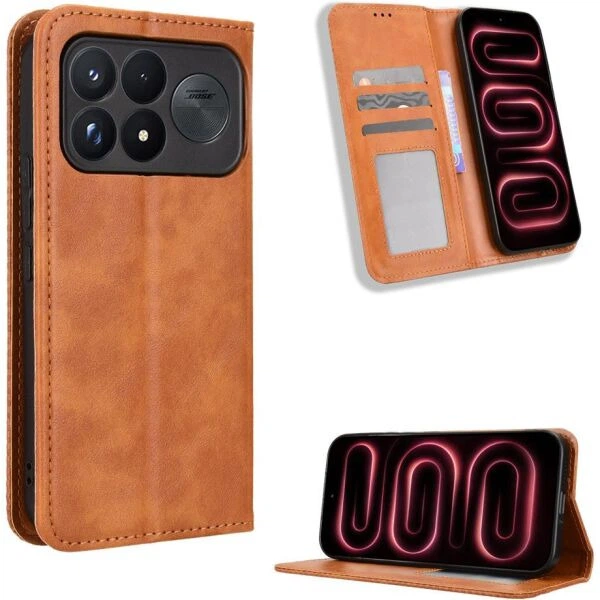 Чохол-книжка Deexe Retro Style для Xiaomi Poco F9 Ultra - Brown - зображення 2