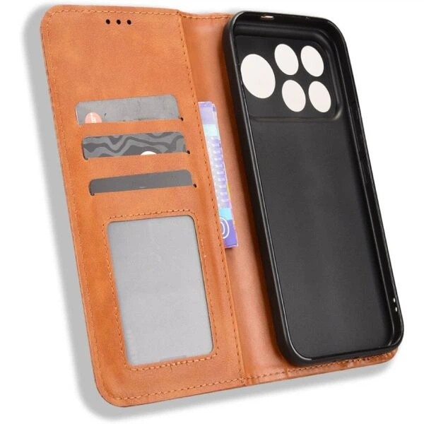 Чохол-книжка Deexe Retro Style для Xiaomi Poco F9 Ultra - Brown - зображення 5