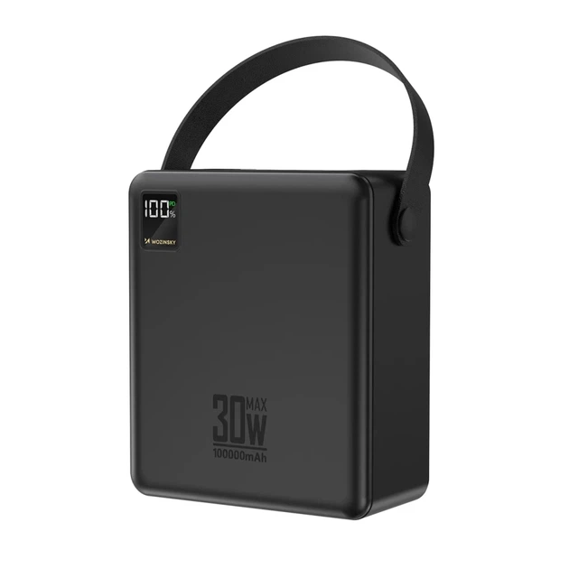 Powerbank Wozinsky W8-B 100000 mAh 30 W 2x USB-A і 2x USB-C з ліхтариком Black (5907769388125) - Фото 2 Powerbank Wozinsky W8-B 100000 mAh 30 W 2x USB-A і 2x USB-C з ліхтариком Black (5907769388125) - зображення 2