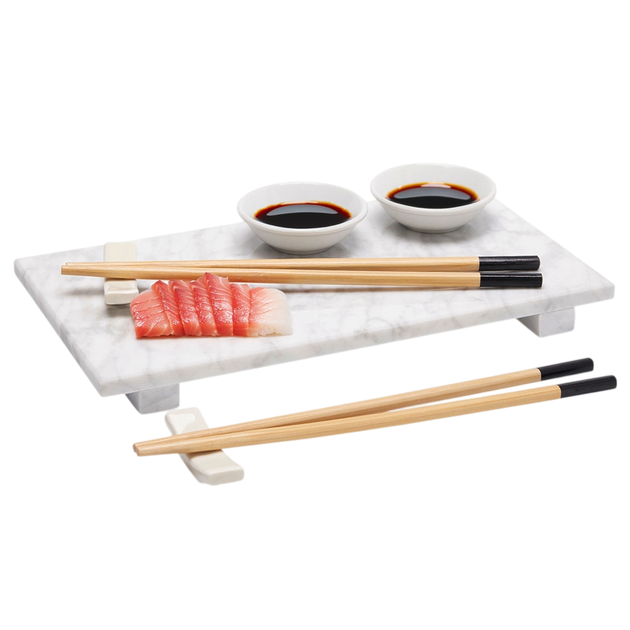 Zestaw do serwowania sushi Excellent Houseware marmurowy 9 el. (8721037545068) - obraz 5