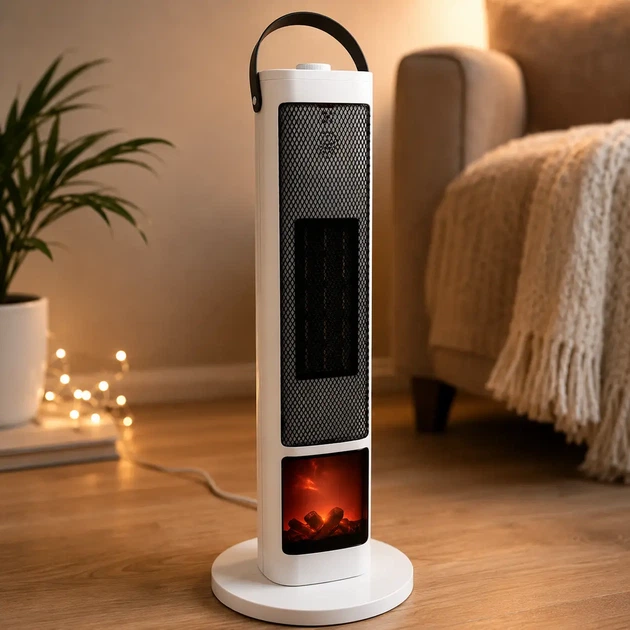 Тепловентилятор Portable Fan Heater 2000 Вт електричний обігрівач для дому офісу дачі з регулюванням температури та захистом від перегріву - изображение 5