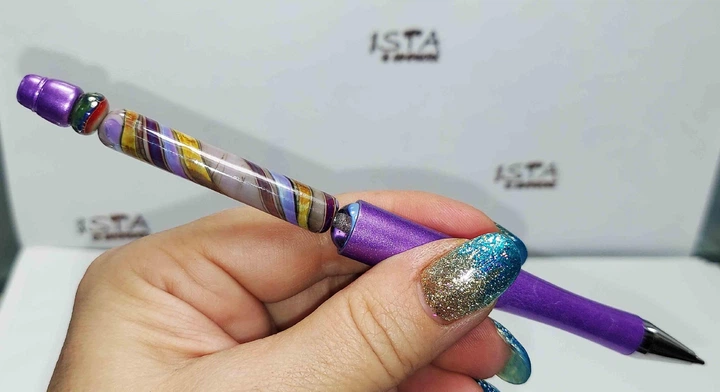 Ручка дизайнерская с авторскими бусинами с добавлением серебра 12170 ISTA Lampwork - изображение 6