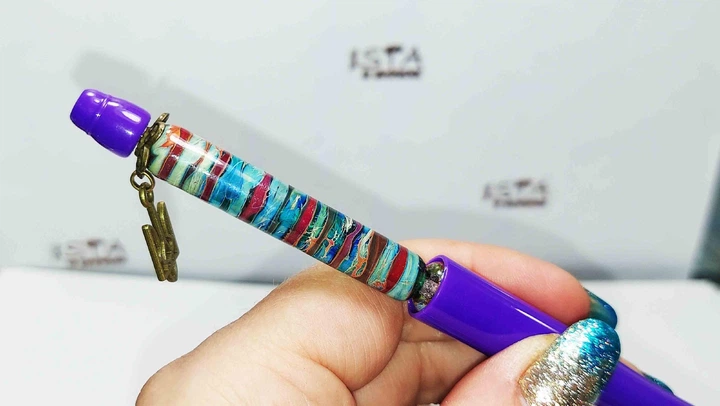 Ручка дизайнерская с авторскими бусинами с добавлением серебра 12191 ISTA Lampwork - Фото 9 Ручка дизайнерская с авторскими бусинами с добавлением серебра 12191 ISTA Lampwork - изображение 9