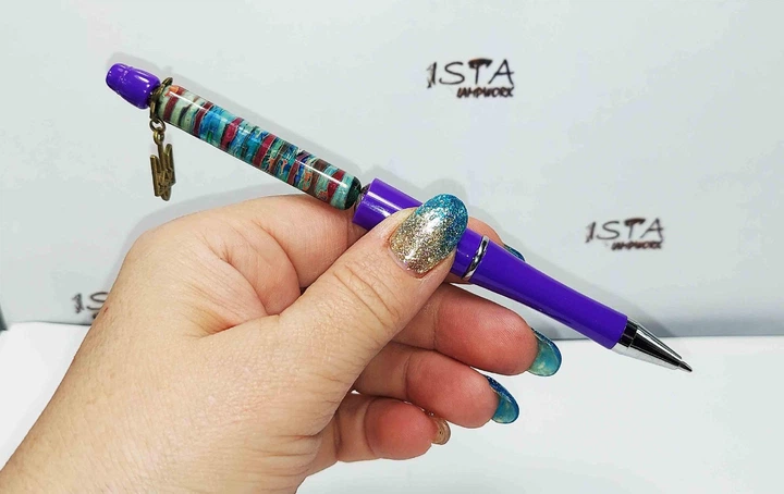 Ручка дизайнерская с авторскими бусинами с добавлением серебра 12191 ISTA Lampwork - Фото 11 Ручка дизайнерская с авторскими бусинами с добавлением серебра 12191 ISTA Lampwork - изображение 11