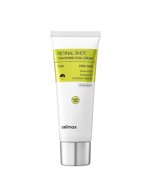 Крем для обличчя з ретиналем підтягуючий Celimax The Vita-A Retinal Shot Tightening Dual Cream 50мл - Фото 1 Крем для обличчя з ретиналем підтягуючий Celimax The Vita-A Retinal Shot Tightening Dual Cream 50мл - изображение 1