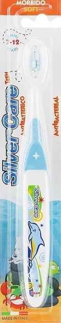 Детская зубная щетка Silver Care Teen Мягкая 7-12 лет голубая - Фото 1 Детская зубная щетка Silver Care Teen Мягкая 7-12 лет голубая - изображение 1