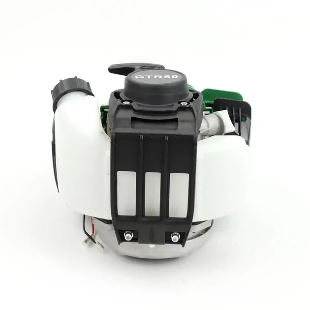 Бензокоса Bosch GTR 50 чотиритактна 4,6 кВт мотокоса 6,2 к.с. двигун 49,9 см³ садовий тример 9500 об хв пряма штанга Ø28 мм коса з волосінню 415 мм 3 зубчастим ножем 230 мм велосипедною ручкою ременем для високої трави бур'янів ділянки - зображення 7