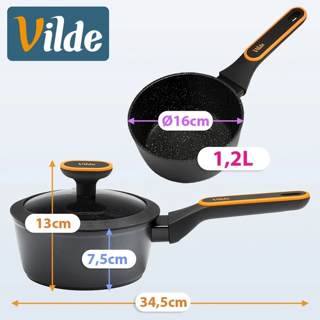 Rondel Vilde TERRUNA granitowy ze szklaną pokrywką 1.2 l (5900670117204) - Zdjęcie 3 Rondel Vilde TERRUNA granitowy ze szklaną pokrywką 1.2 l (5900670117204) - obraz 3