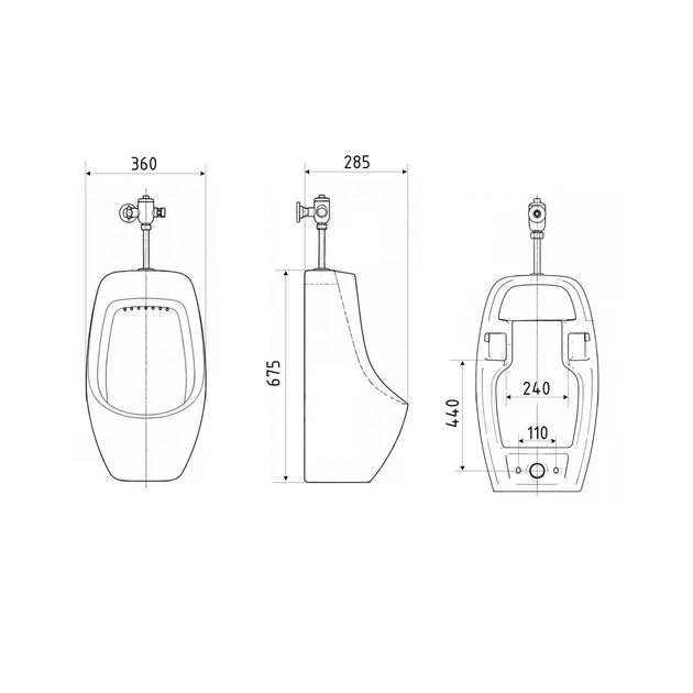 Писсуар подвесной Qtap Crow с краном-дозатором 390х330х660 White QT0588112HW - изображение 2