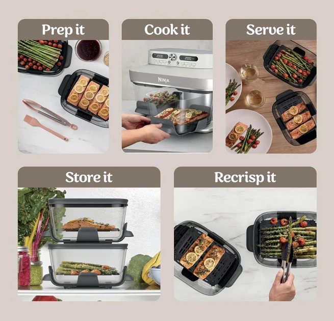 Скляна аерофритюрниця Ninja CRISPi DualZone з 8 функціями DD102EUBL1 - изображение 6