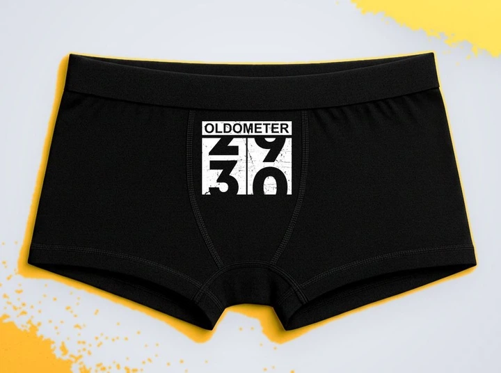 Мужские трусы-боксеры с принтом Oldometer 50 День рождения Черный XXL - Фото 1 Мужские трусы-боксеры с принтом Oldometer 50 День рождения Черный XXL - изображение 1