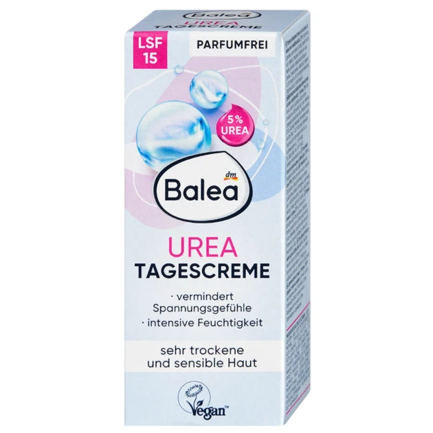 Дневной крем для лица с мочевиной Balea UREA SPF 15 с уреей, витамином E и пантенолом для сухой и чувствительной кожи, 50 мл - изображение 2