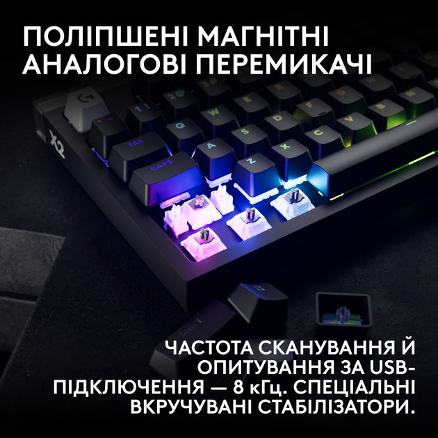 Клавіатура дротова Logitech G PRO X2 RAPID TKL RGB US USB Black (920-014083) - Фото 5 Клавіатура дротова Logitech G PRO X2 RAPID TKL RGB US USB Black (920-014083) - зображення 5