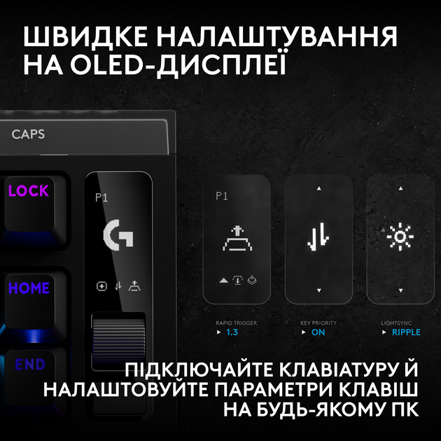 Клавіатура дротова Logitech G PRO X2 RAPID TKL RGB US USB Black (920-014083) - Фото 6 Клавіатура дротова Logitech G PRO X2 RAPID TKL RGB US USB Black (920-014083) - зображення 6