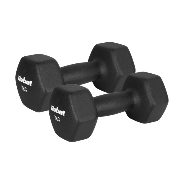 Гантелі REBEL ACTIVE Neoprene HEX 2x7kg (RBA-2330-7) - Фото 1 Гантелі REBEL ACTIVE Neoprene HEX 2x7kg (RBA-2330-7) - зображення 1
