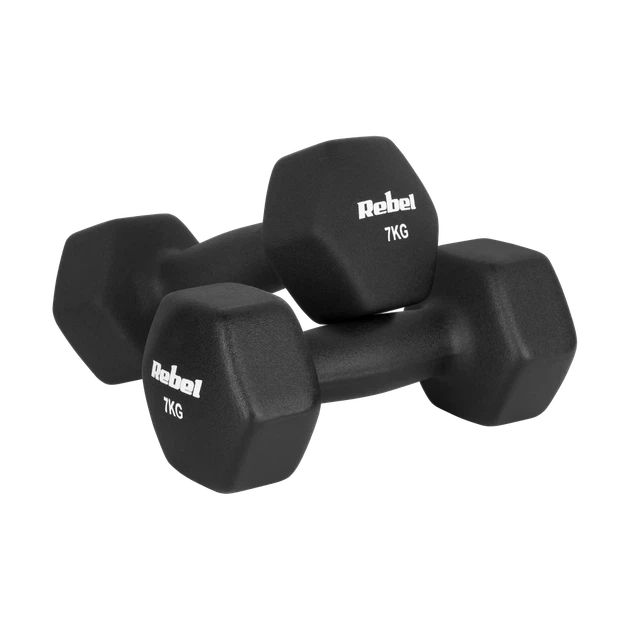 Гантелі REBEL ACTIVE Neoprene HEX 2x7kg (RBA-2330-7) - Фото 2 Гантелі REBEL ACTIVE Neoprene HEX 2x7kg (RBA-2330-7) - зображення 2