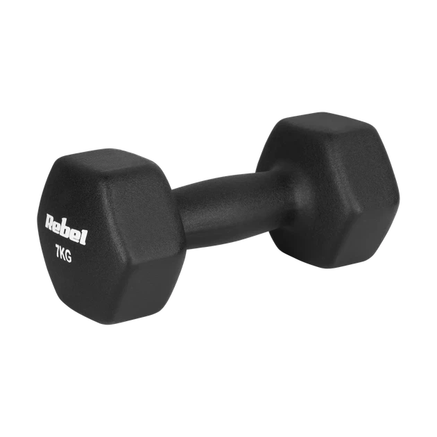 Гантелі REBEL ACTIVE Neoprene HEX 2x7kg (RBA-2330-7) - Фото 3 Гантелі REBEL ACTIVE Neoprene HEX 2x7kg (RBA-2330-7) - зображення 3