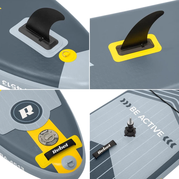 Дошка SUP REBEL ACTIVE Windsurfing помпована 305x76x15 см, набір (RBA-4513) - зображення 11