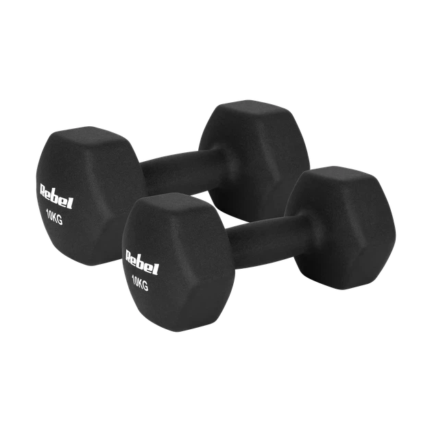 Гантели HEX REBEL ACTIVE неопреновые 2x10 кг черные - Фото 1 Гантели HEX REBEL ACTIVE неопреновые 2x10 кг черные - изображение 1