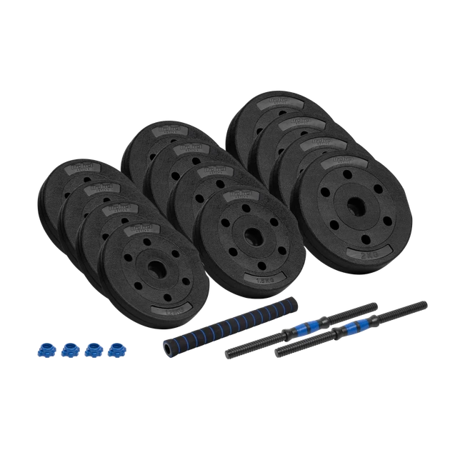 Гантель битумная регулируемая со связкой 2x10 кг REBEL ACTIVE (RBA-2300) - Фото 2 Гантель битумная регулируемая со связкой 2x10 кг REBEL ACTIVE (RBA-2300) - изображение 2