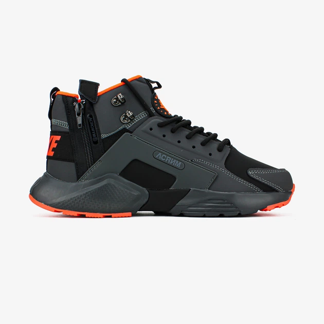 Кроссовки зимние мужские Ni Huarache Acronym termo Black Orange / Най Хуарачи Акронум термо черные 40 - изображение 5
